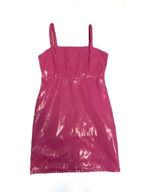 TCEC glossy pink slip dress